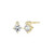 ELLE Jewelry Gold-Plated Sterling Silver Moissanite Stud Earrings E10348APRY