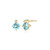 ELLE Jewelry Gold-Plated Sterling Silver Blue Topaz Stud Earrings E10348DECY