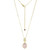 ELLE Jewelry Riviere Gold-Plated Sterling Silver Rose Quartz Necklace LN0240