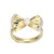 ELLE Jewelry Butterfly Two-Tone Plated Sterling Silver Pearl Ring LR0261