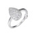 ELLE Jewelry Glimmer Rhodium-Plated Sterling Silver CZ Teardrop Ring LR0008