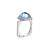 ELLE Jewelry Pivot Rhodium-Plated Sterling Silver Lab-Created Blue Quartz & CZ Ring LR0082