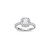 ELLE Jewelry Radiance Rhodium-Plated Sterling Silver Cushion CZ Halo Ring LR0009