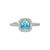ELLE Jewelry Radiance Rhodium-Plated Sterling Silver Blue/Clear CZ Ring LR0010