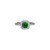 ELLE Jewelry Radiance Rhodium-Plated Sterling Silver Green/Clear CZ Ring LR0011