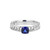 ELLE Jewelry Weave Rhodium-Plated Sterling Silver Lab-Created Blue Sapphire Ring LR0117