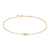 M by Monte Luna Mini Paperclip Pendant Lab-Created Diamond Bolo Gold-Plated Sterling Silver Anklet