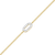 M by Monte Luna Mini Paperclip Pendant Lab-Created Diamond Bolo Gold-Plated Sterling Silver Anklet