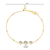 M by Monte Luna Trio Bezel-Set Lab-Created Diamond Beaded Bolo Gold-Plated Sterling Silver Bracelet