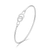 M by Monte Luna Twin Circle Lab-Created Diamond Flex Rhodium-Plated Sterling Silver Bangle Bracelet