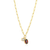 M by Monte Luna January Birthstone Genuine Garnet & Lab-Created Diamond Mini Paperclip Gold-Plated Sterling Silver Necklace