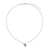 M by Monte Luna February Birthstone Genuine Amethyst & Lab-Created Diamond Mini Paperclip Rhodium-Plated Sterling Silver Necklace