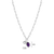 M by Monte Luna February Birthstone Genuine Amethyst & Lab-Created Diamond Mini Paperclip Rhodium-Plated Sterling Silver Necklace