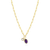 M by Monte Luna February Birthstone Genuine Amethyst & Lab-Created Diamond Mini Paperclip 14K Yellow Gold-Plated Sterling Silver Necklace BN0222Y