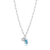 M by Monte Luna December Birthstone Genuine Blue Topaz & Lab-Created Diamond Mini Paperclip Rhodium-Plated Sterling Silver Necklace