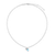 M by Monte Luna December Birthstone Genuine Blue Topaz & Lab-Created Diamond Mini Paperclip Rhodium-Plated Sterling Silver Necklace
