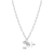 M by Monte Luna April Birthstone Lab-Created Diamond Mini Paperclip Rhodium-Plated Sterling Silver Necklace
