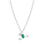 M by Monte Luna May Birthstone Lab-Created Emerald & Lab-Created Diamond Mini Paperclip Rhodium-Plated Sterling Silver Necklace