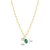 M by Monte Luna May Birthstone Lab-Created Emerald & Lab-Created Diamond Mini Paperclip Gold-Plated Sterling Silver Necklace