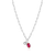 M by Monte Luna July Birthstone Lab-Created Ruby & Lab-Created Diamond Mini Paperclip Rhodium-Plated Sterling Silver Necklace BN0227W
