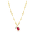M by Monte Luna July Birthstone Lab-Created Ruby & Lab-Created Diamond Mini Paperclip 14K Yellow Gold-Plated Sterling Silver Necklace BN0227Y