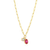 M by Monte Luna July Birthstone Lab-Created Ruby & Lab-Created Diamond Mini Paperclip Gold-Plated Sterling Silver Necklace