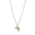 M by Monte Luna November Birthstone Genuine Citrine & Lab-Created Diamond Mini Paperclip Rhodium-Plated Sterling Silver Necklace