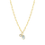 M by Monte Luna March Birthstone Genuine Aquamarine & Lab-Created Diamond Mini Paperclip 14K Yellow Gold-Plated Sterling Silver Necklace BN0232Y