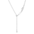 M by Monte Luna Twin Paperclip Pendant Lab-Created Diamond Bolo Rhodium-Plated Sterling Silver Necklace