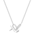 M by Monte Luna Twin Paperclip Pendant Lab-Created Diamond Bolo Rhodium-Plated Sterling Silver Necklace