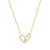 M by Monte Luna Twin Paperclip Pendant Lab-Created Diamond Bolo Gold-Plated Sterling Silver Necklace