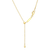 M by Monte Luna Twin Paperclip Pendant Lab-Created Diamond Bolo Gold-Plated Sterling Silver Necklace