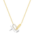 M by Monte Luna Twin Paperclip Pendant Lab-Created Diamond Bolo Gold-Plated Sterling Silver Necklace