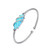Charles Garnier Rhodium-Plated Sterling Silver Simulated Blue Opal & Cubic Zirconia Braided Leaf Bracelet