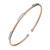 Charles Garnier Gold-plated and Rose-Gold-Plated Sterling Silver Cubic Zirconia Triple-Station Mesh Cuff Bracelet