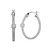 Charles Garnier Rhodium-Plated Sterling Silver Cubic Zirconia Single Pave-Bar Hoop Earrings