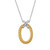 Charles Garnier Gold/Rhodium-Plated Sterling Silver Cubic Zirconia Round Box Chain Pendant Necklace - 17" + 2" Extender