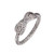 Charles Garnier Rhodium-Plated Sterling Silver Cubic Zirconia Knot-Loop Ring