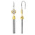 Charles Garnier Gold/Rhodium-Plated Sterling Silver Simulated White Corundum Crown Tassel Drop Earrings