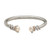Charles Garnier Rhodium-Plated Sterling Silver Cultured Freshwater Pearl & Cubic Zirconia Pearl Knot-End Mesh Cuff Bracelet