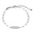 Charles Garnier Rhodium-Plated Sterling Silver Cubic Zirconia Rectangular Crossed Diamond-Cut Cable Chain Bracelet - 6.75" + 1.25" Extender