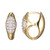 Charles Garnier Gold/Rhodium-Plated Sterling Silver Cubic Zirconia Oval Pave Hoop Earrings - 0.35x9MM