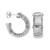 Charles Garnier Rhodium-Plated Sterling Silver 20mm Ribbed Oval Hoop Earrings