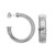 Charles Garnier Rhodium-Plated Sterling Silver 30mm Ribbed Oval Hoop Earrings