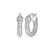 Charles Garnier Rhodium-Plated Sterling Silver Ribbed Huggie Hoop Earrings