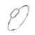Charles Garnier Rhodium-Plated Sterling Silver Cubic Zirconia Open Oblong Halo Bangle Bracelet