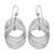 Charles Garnier Rhodium-Plated Sterling Silver Layered Oval Drop Earrings