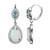 Charles Garnier Rhodium-Plated Sterling Silver Simulated Opal & Blue Topaz & Cubic Zirconia Teardrop Halo Drop Earrings - 12x8MM