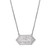 Charles Garnier Rhodium-Plated Sterling Silver White Mother-of-Pearl & Cubic Zirconia Hexagonal Pendant Necklace - 17" + 2" Extender