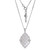 Charles Garnier Rhodium-Plated Sterling Silver White Mother-of-Pearl & Cubic Zirconia Lattice Oval Pendant Necklace - 17" + 2" Extender